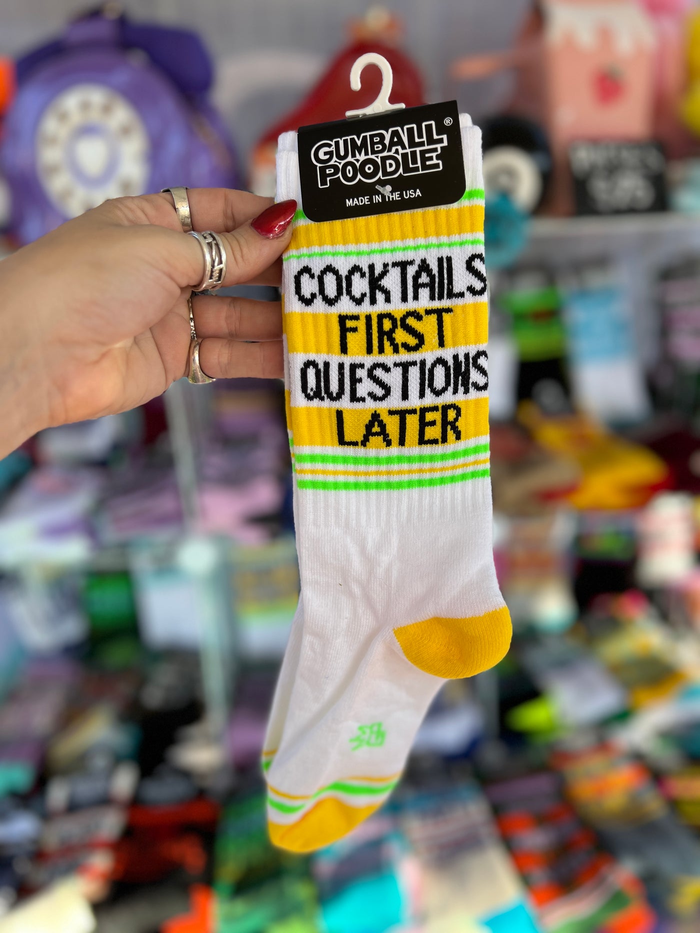 Cocktails First Questions Later Socks
