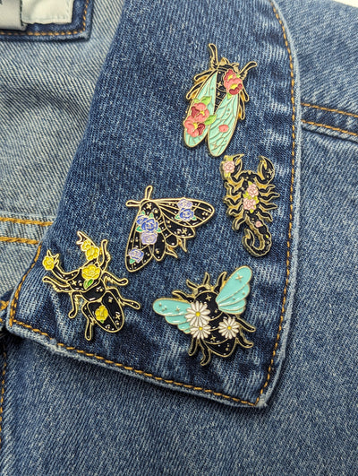 Yellow Flower Beetle Enamel Pin
