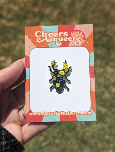 Yellow Flower Beetle Enamel Pin