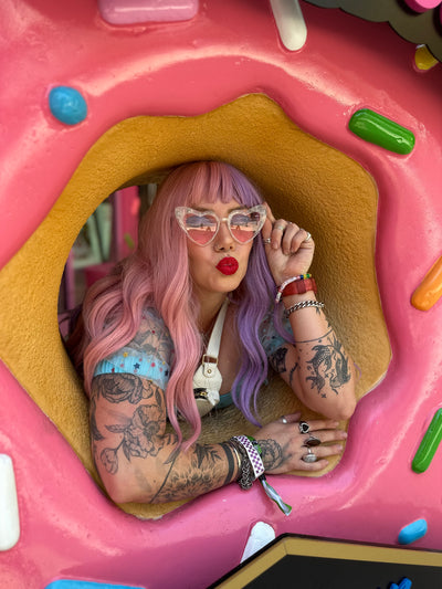 White Frame Pink Lens Heart of Glitter Sunnies | pink tinted heart shaped sunglasses