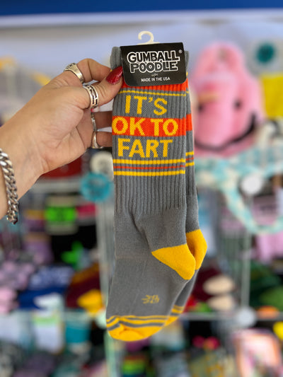 It's Okay to Fart gym socks