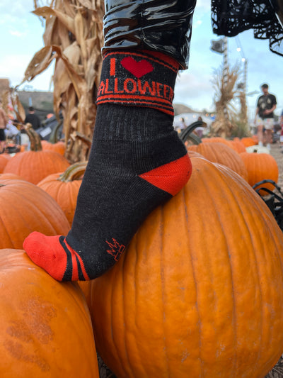 I love Halloween gym socks