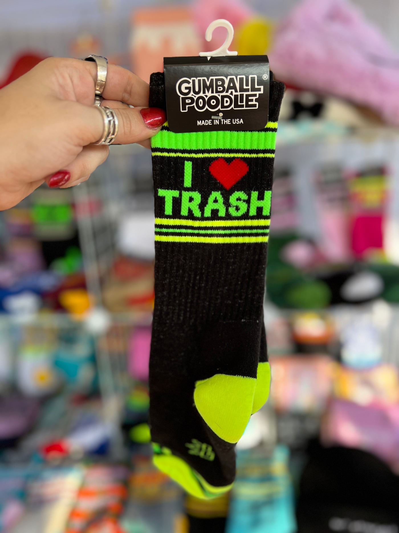 I Love Trash gym socks