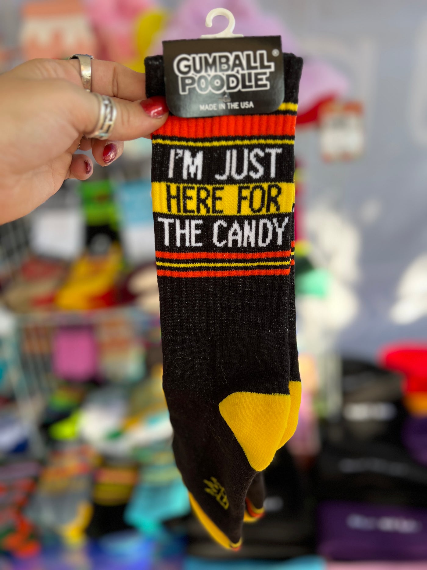 I'M JUST HERE FOR THE CANDY Gym Crew Socks