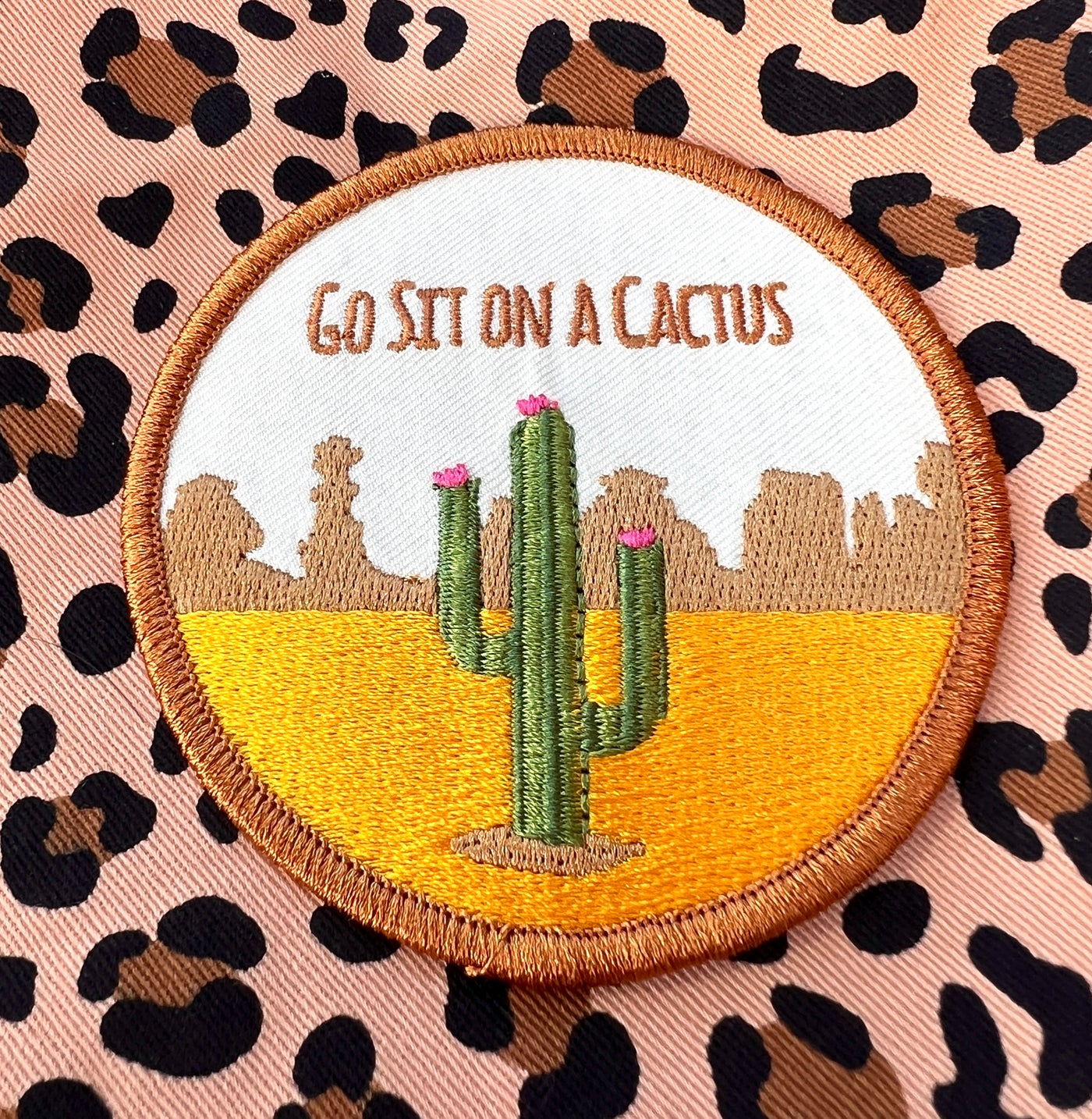 Go Sit On A Cactus Embroidered Patch