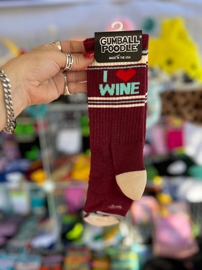 I ❤️ WINE Gym Crew Socks