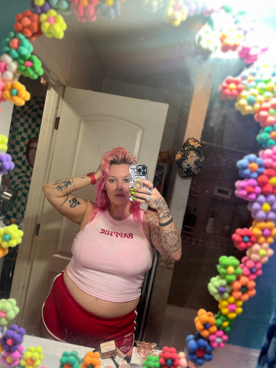 SAPPHIC Shirt pink crop tank top