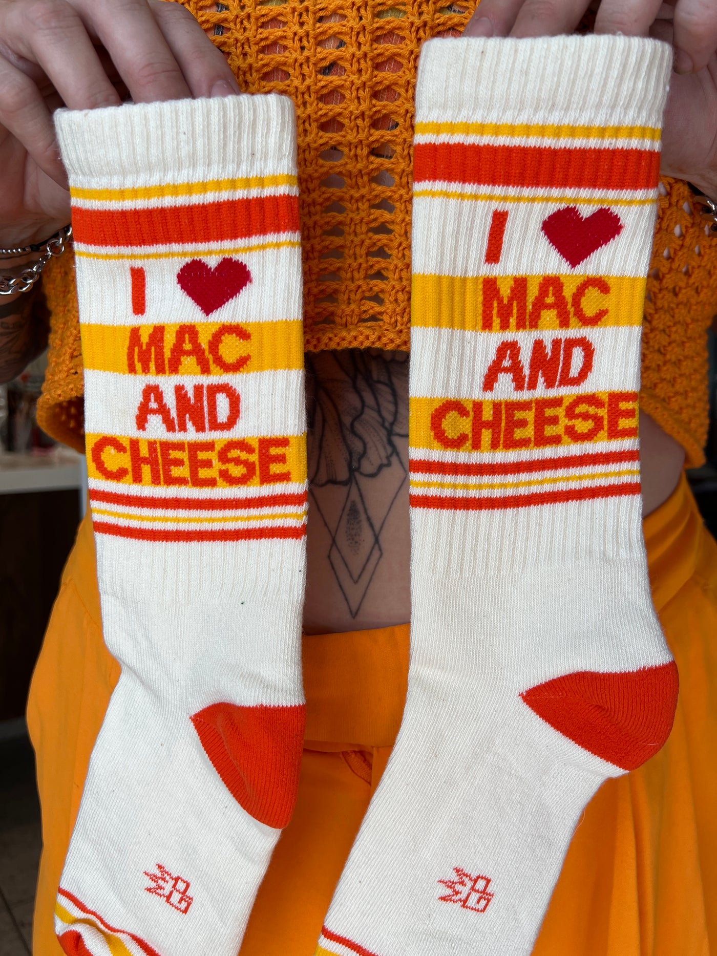 I ❤️ MAC N' CHEESE Gym Crew Socks