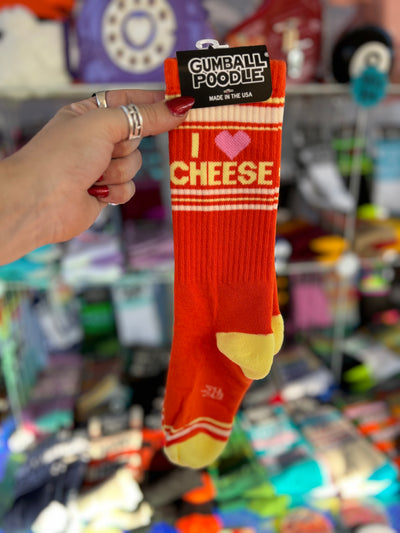 I Love Cheese gym socks
