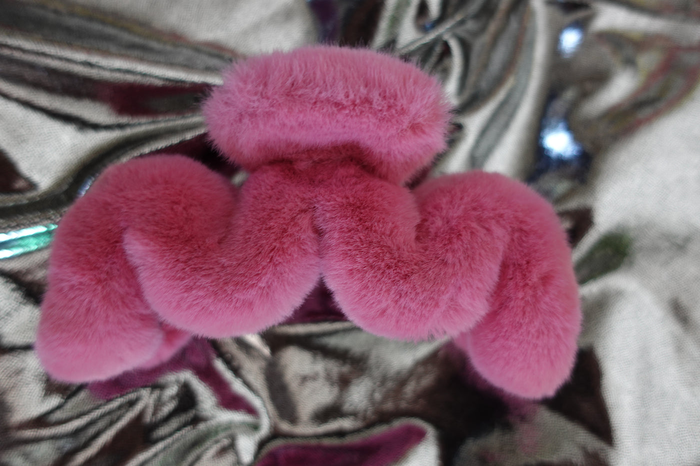 Pink Fuzzy Squiggle Extra Large Hair Clip
