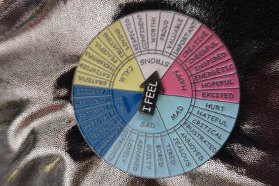 Emotion Wheel with Spinning Arrow Enamel Pin
