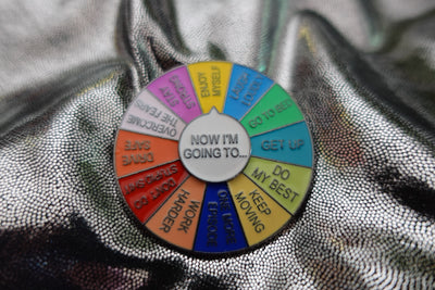 Decision Fatigue Enamel Pin with Spinning Arrow
