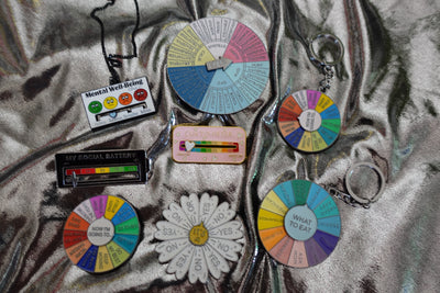 Emotion Wheel with Spinning Arrow Enamel Pin