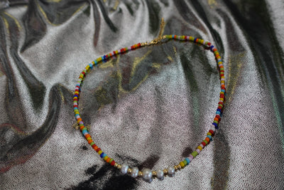 Beaded Pearl Choker Necklace