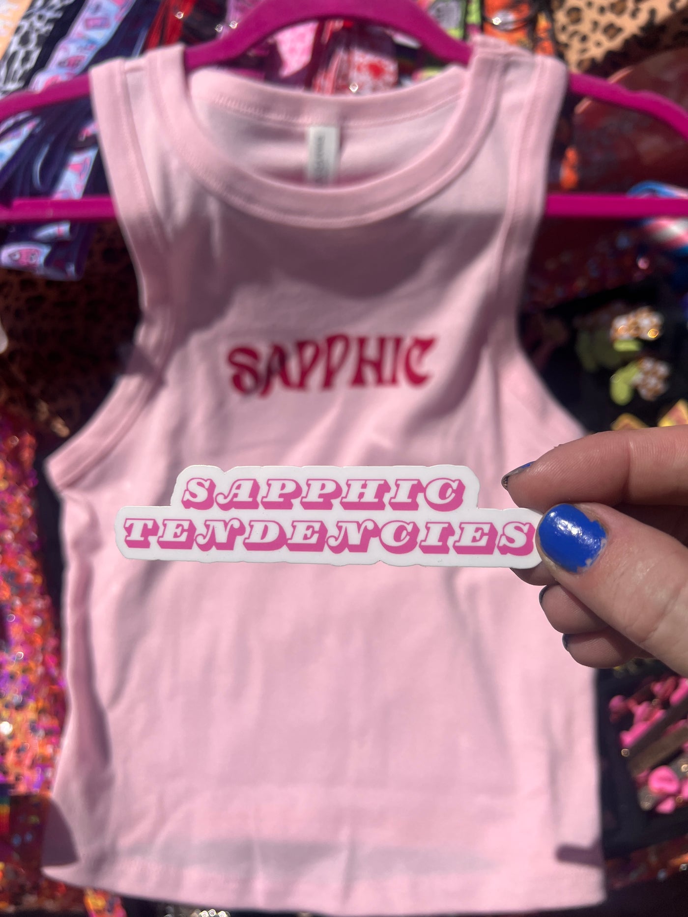 SAPPHIC Shirt pink crop tank top