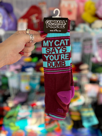 My Cat Says You're Dumb gym socks