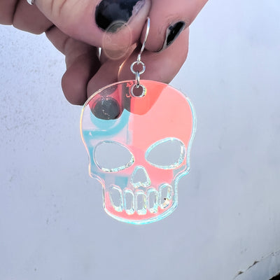 Iridescent Skull Dangle Earrings (HYPOALLERGENIC)
