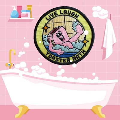 Live, Laugh, Toaster Bath Embroidered Patch