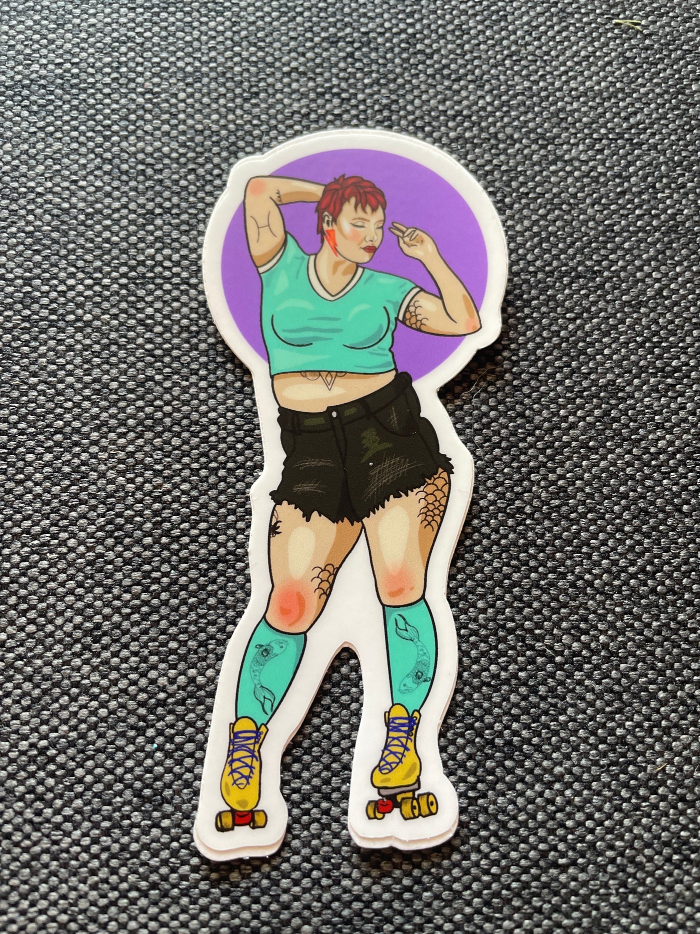 Pisces Roller Skater Sticker