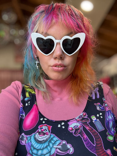 White Heart Eye Sunglasses