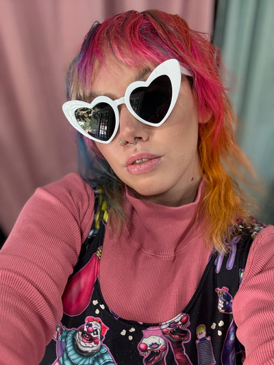 White Heart Eye Sunglasses