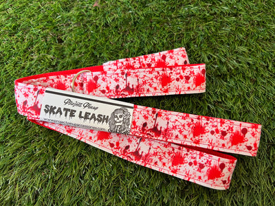 Blood Splatter Horror Roller Skate Leash with D Rings - Adjustable - Yoga Mat Strap - Skateboard Sling - Artist Sonch Curiosities