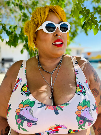Skate Ink tan Recycled high-waisted bikini