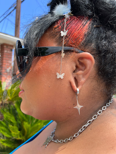 Sparkle clasp earrings -stainless steel plated