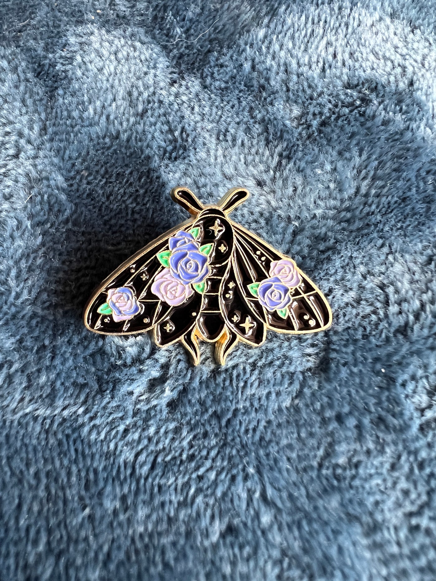 Purple Flower Moth Enamel Pin