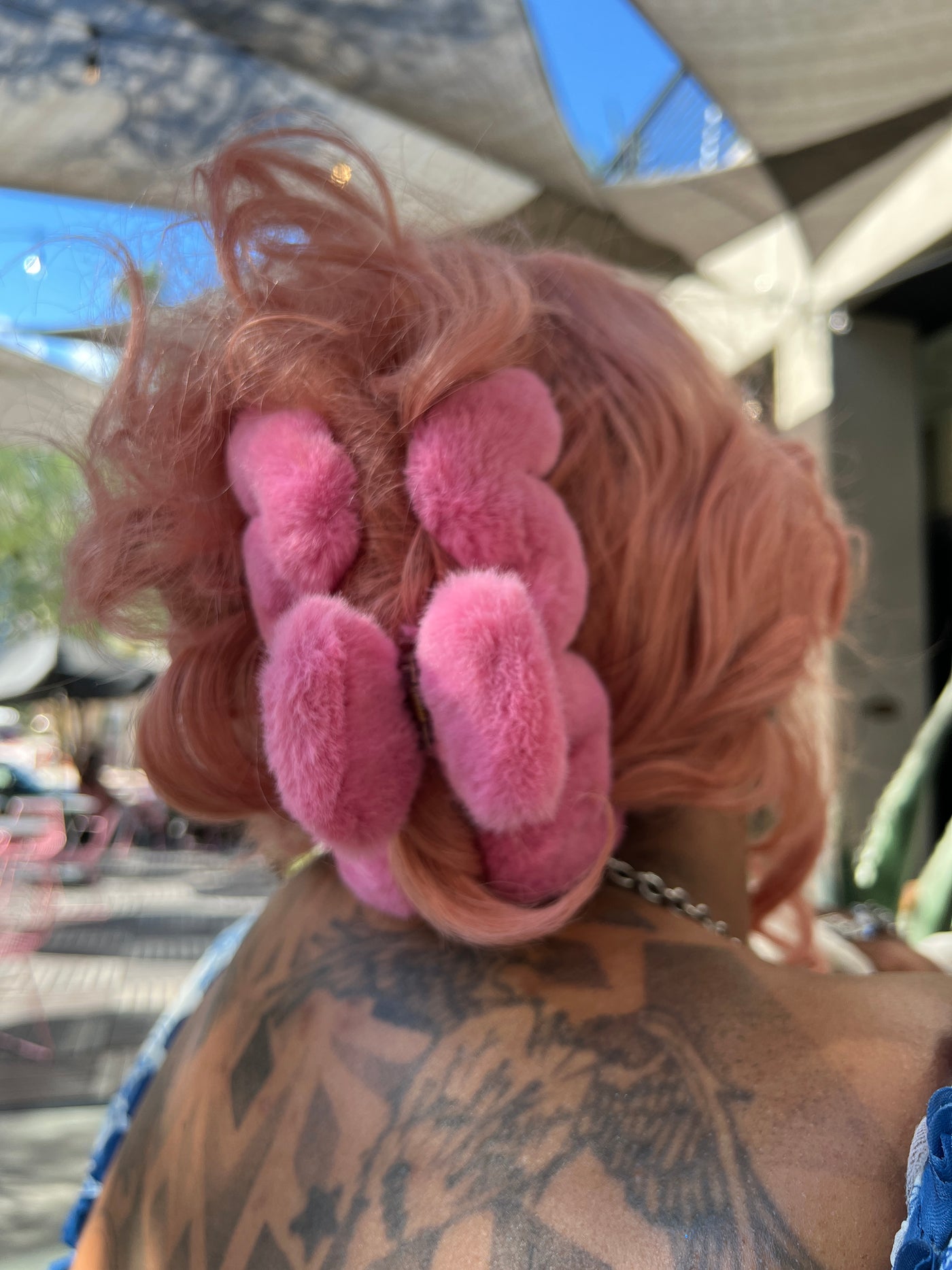 Pink Fuzzy Squiggle Extra Large Hair Clip
