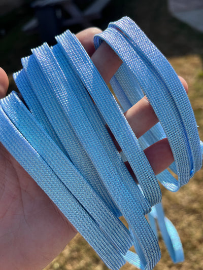 Sky Blue Metallic 96 inch SPARK Roller Skate Laces