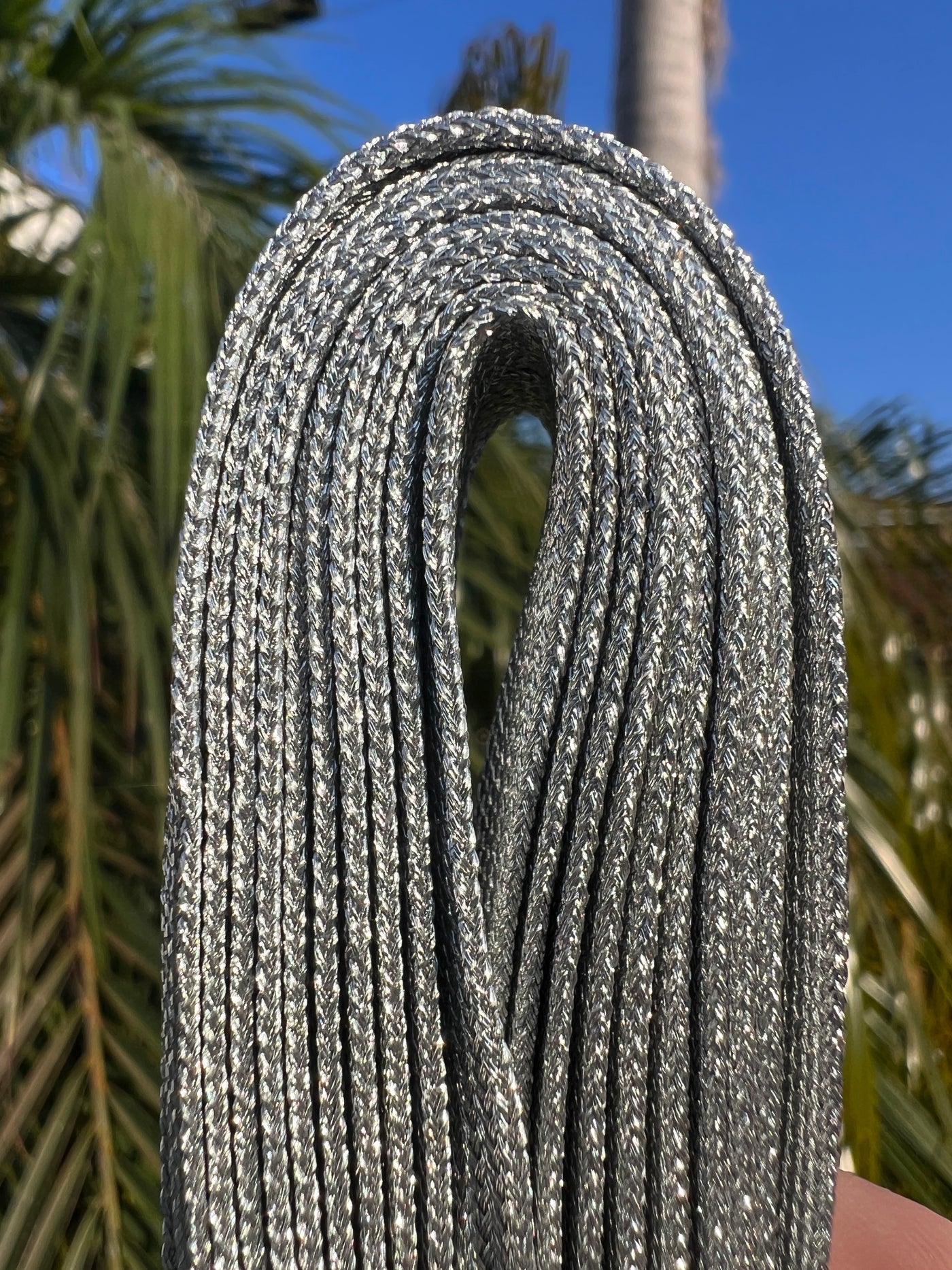 Silver Metallic 96 inch SPARK Roller Skate Laces