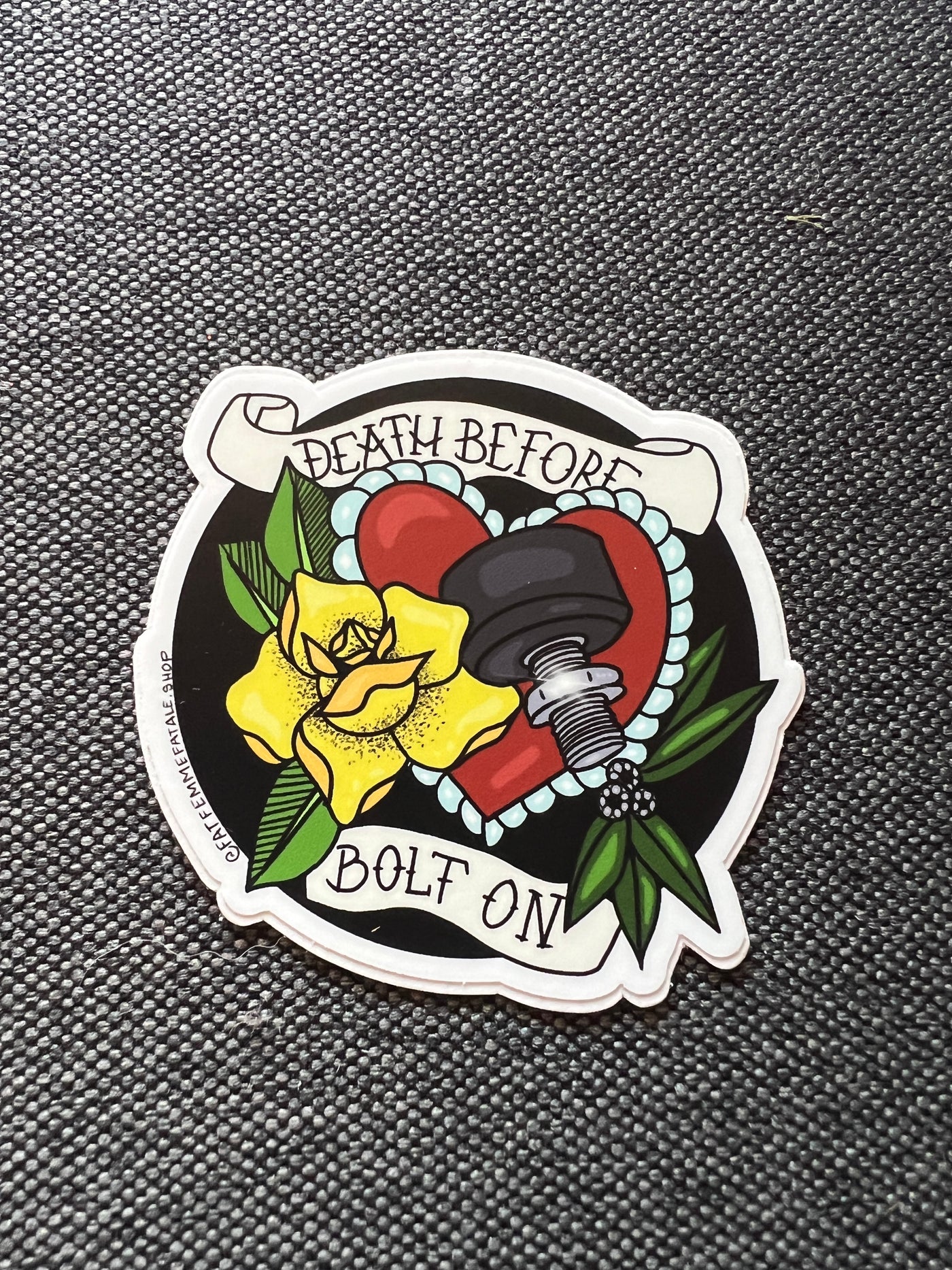 Death Before Bolt On Roller Skate Sticker