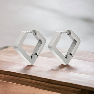 Diamond Clasp Stainless Steel Earrings