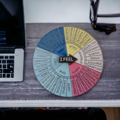 Emotion Wheel with Spinning Arrow Enamel Pin
