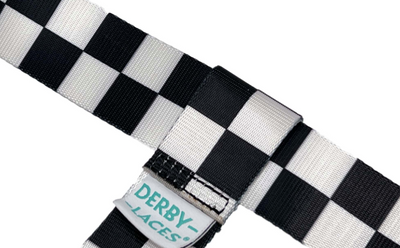 Checkered Black and White Roller Skate Leash - Adjustable - Yoga Mat Strap - Skateboard Sling