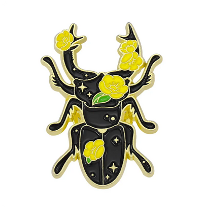 Yellow Flower Beetle Enamel Pin