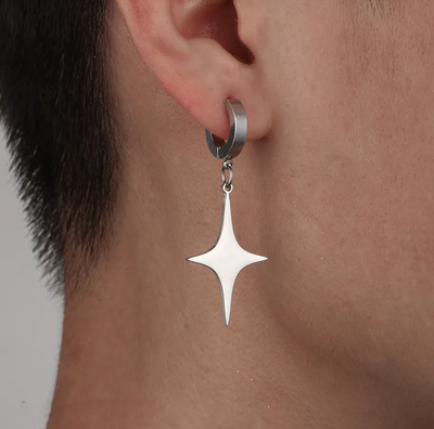 Sparkle clasp earrings -stainless steel plated