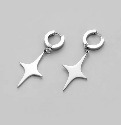 Sparkle clasp earrings -stainless steel plated