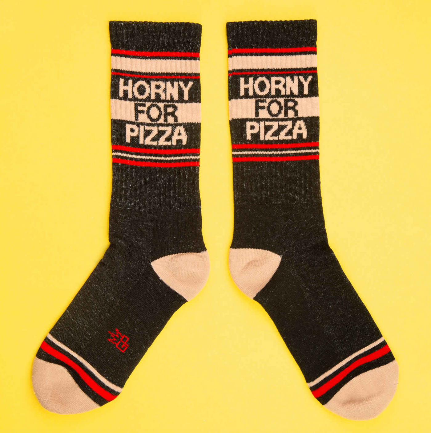 HORNY FOR PIZZA gym socks