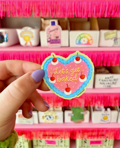 Let's Get Baked Cake Sticker
