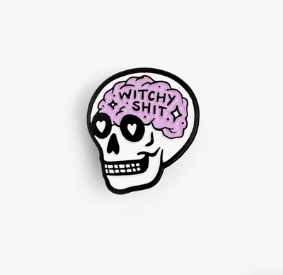 Witchy Shit - Skull Enamel Pin