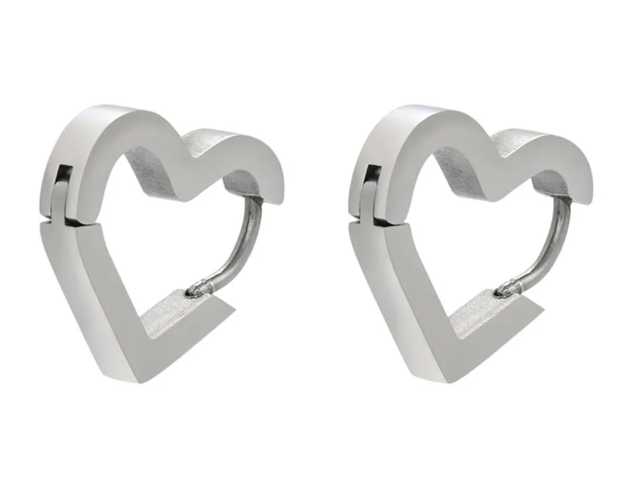 Heart Clasp Stainless Steel Earrings