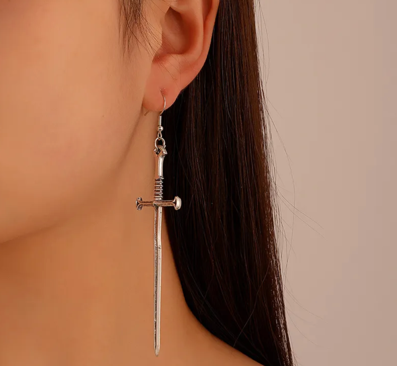 Silver plated Sword Earrings