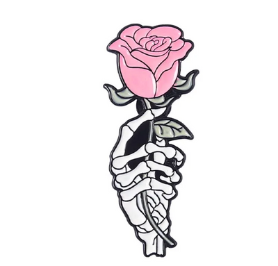 A Rose from my Favorite Skeleton Enamel Pin