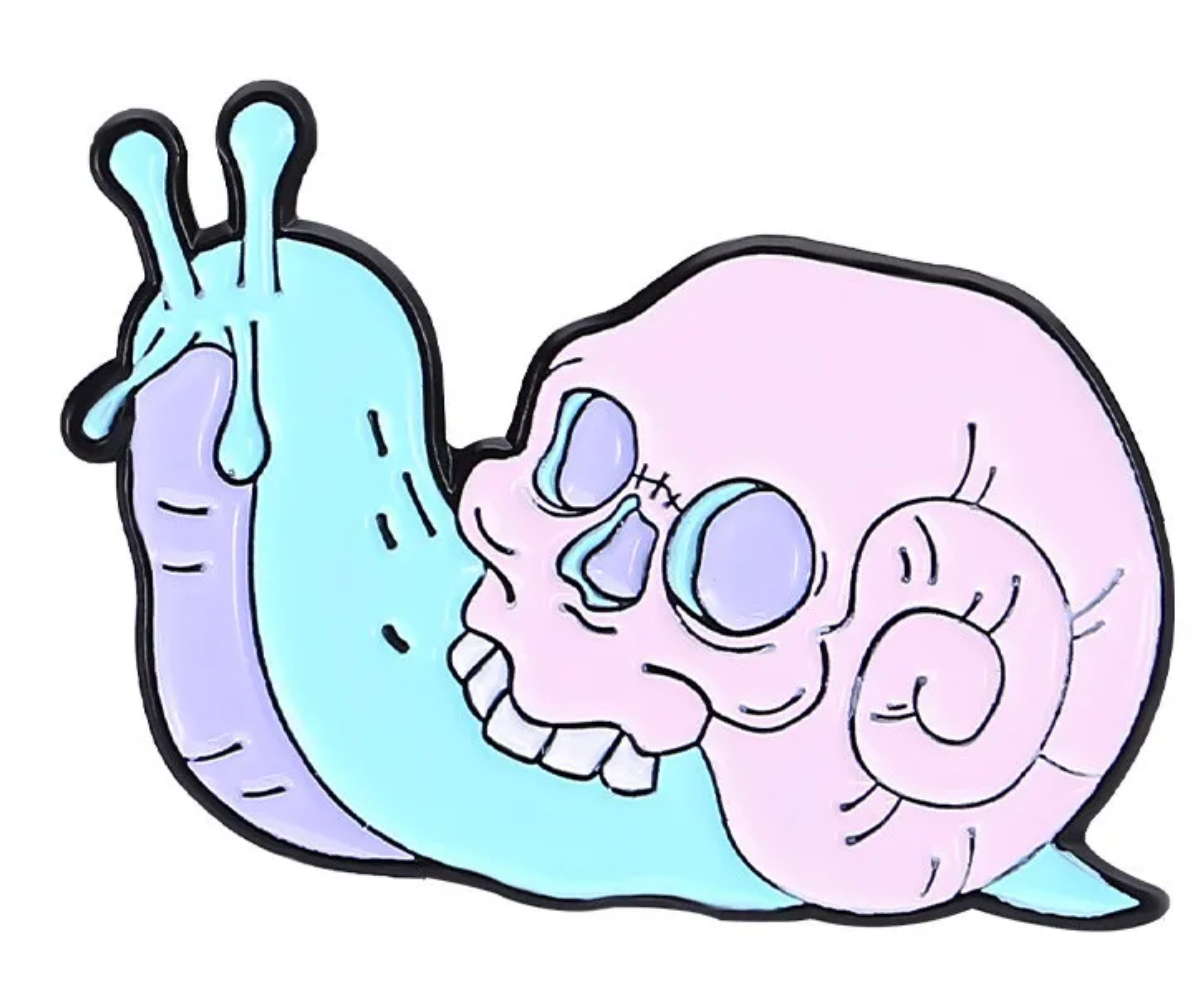 Skull Snail Pastel Goth Enamel Pin