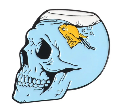 Fishbowl Skull Enamel Pin