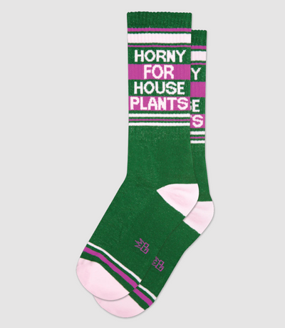 HORNY FOR HOUSE PLANTS Gym Crew Socks
