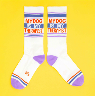 MY DOG IS MY THERAPIST Gym Crew Socks