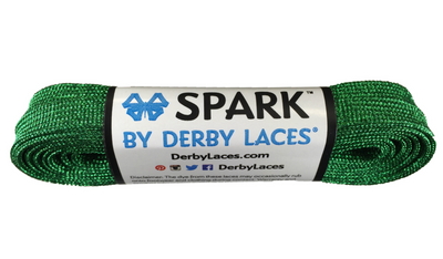 True Green Metallic 96 inch SPARK Roller Skate Laces